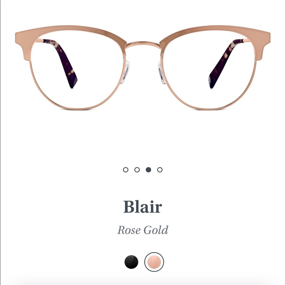 Warby Parker Blair Rose Gold Glasses, Medium Width